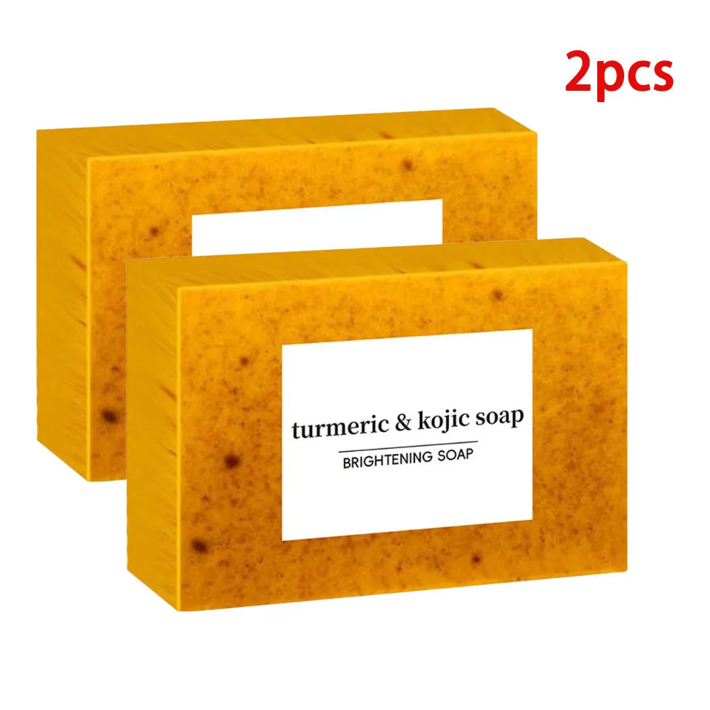 Revitalize Your Skin with 100G Handmade Turmeric & Lemon Kojic Acid Soap - Deep Cleansing for a Radiant Glow