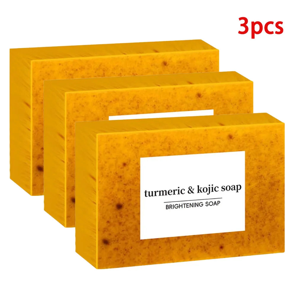 Revitalize Your Skin with 100G Handmade Turmeric & Lemon Kojic Acid Soap - Deep Cleansing for a Radiant Glow