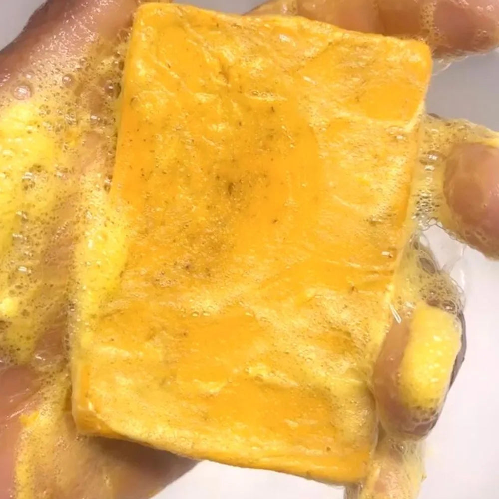 Revitalize Your Skin with 100G Handmade Turmeric & Lemon Kojic Acid Soap - Deep Cleansing for a Radiant Glow