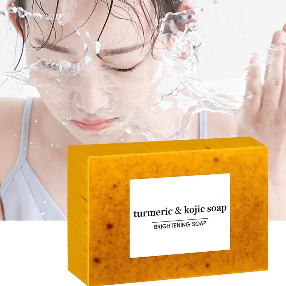 Revitalize Your Skin with 100G Handmade Turmeric & Lemon Kojic Acid Soap - Deep Cleansing for a Radiant Glow