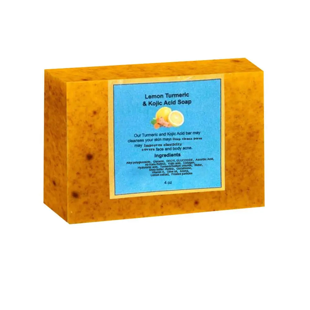 Revitalize Your Skin with 100G Handmade Turmeric & Lemon Kojic Acid Soap - Deep Cleansing for a Radiant Glow